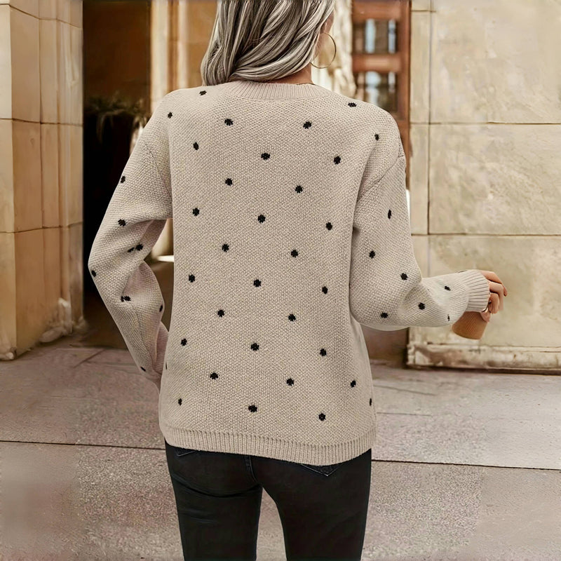 Clara™ Polka Dot Knitted Sweater Timeless Vogue
