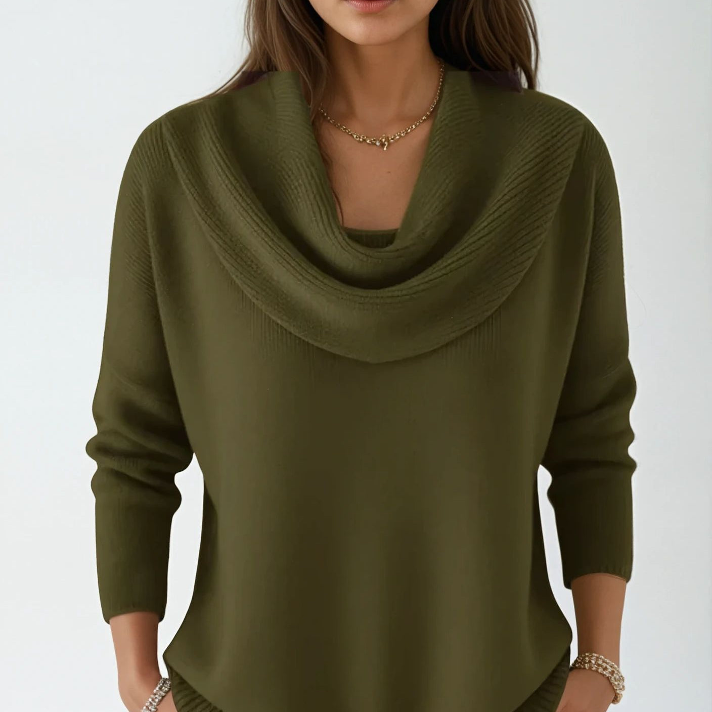 Eliza Draped Collar Sweater
