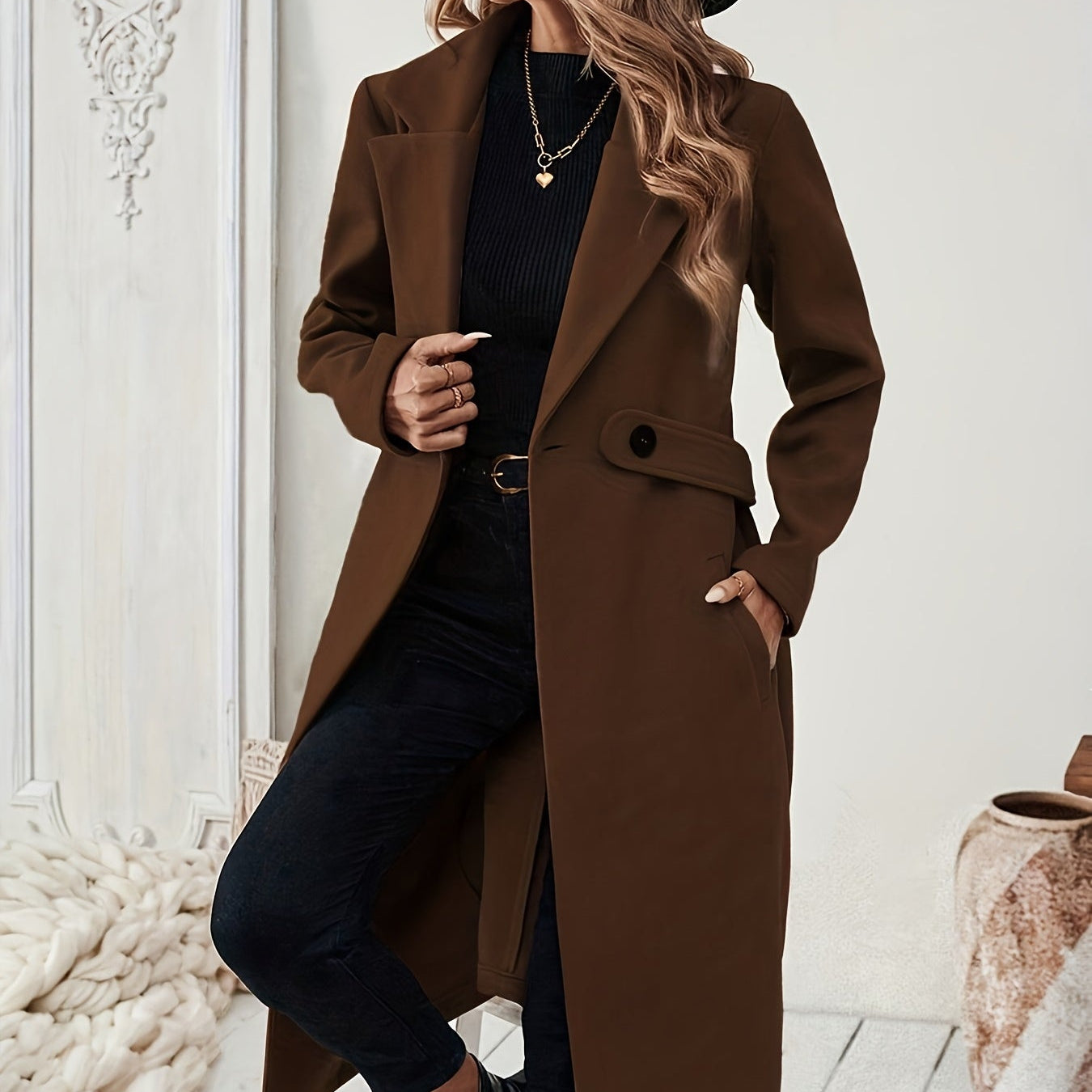 The Elara™ Elegant H-Line Coat