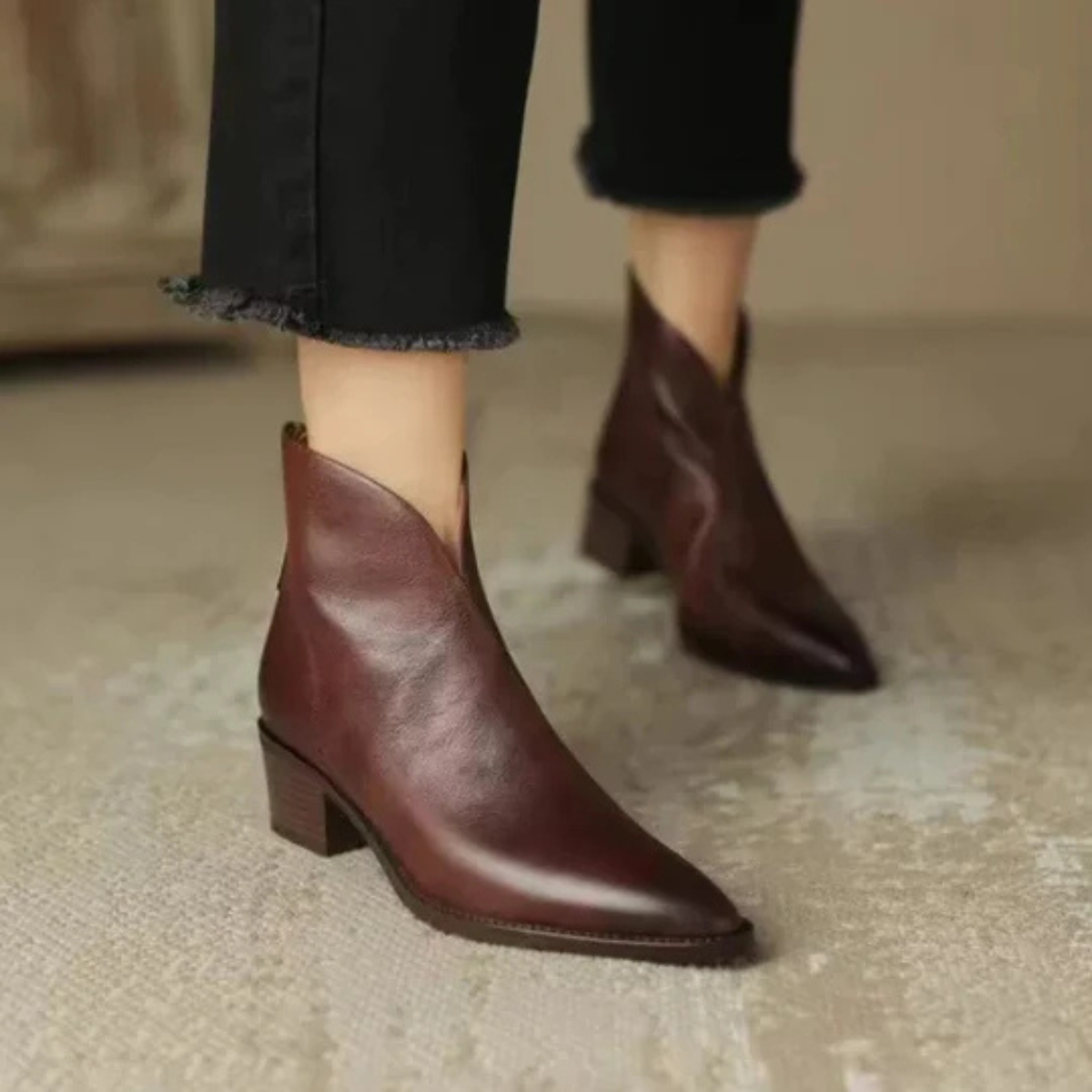Camille | Luxury Low-Heel Ankle Boots