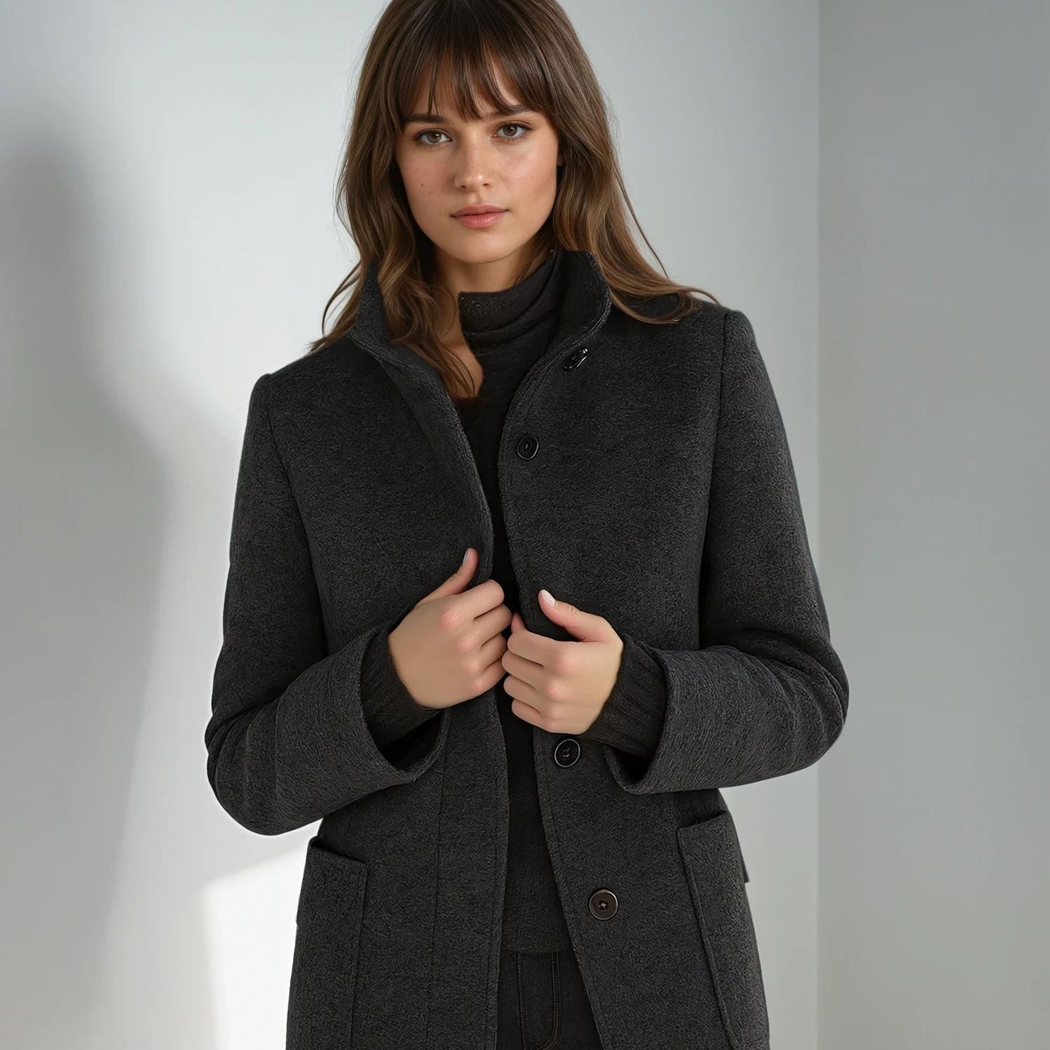 Stella | Tailored Wool-Blend Coat