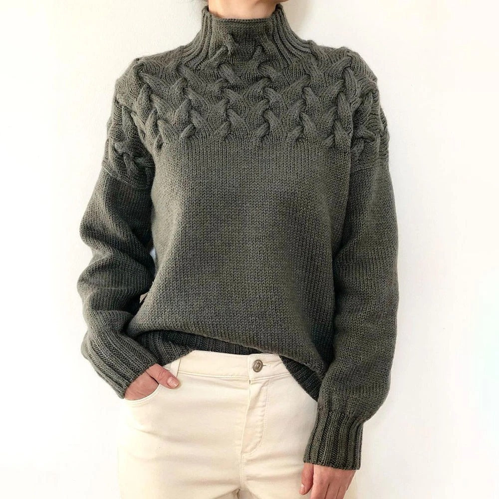 Amélie High Collar Knit Sweater Timeless Vogue