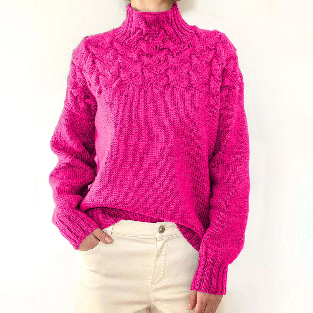 Amélie High Collar Knit Sweater Timeless Vogue