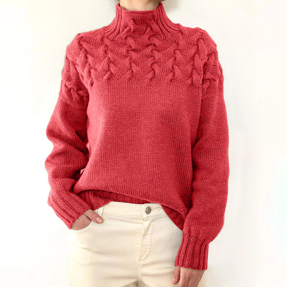 Amélie High Collar Knit Sweater Timeless Vogue