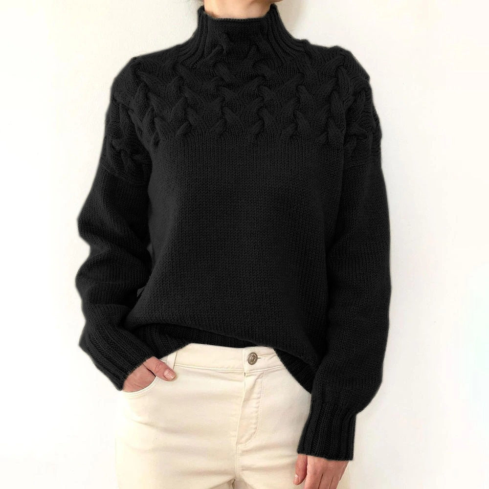 Amélie High Collar Knit Sweater Timeless Vogue