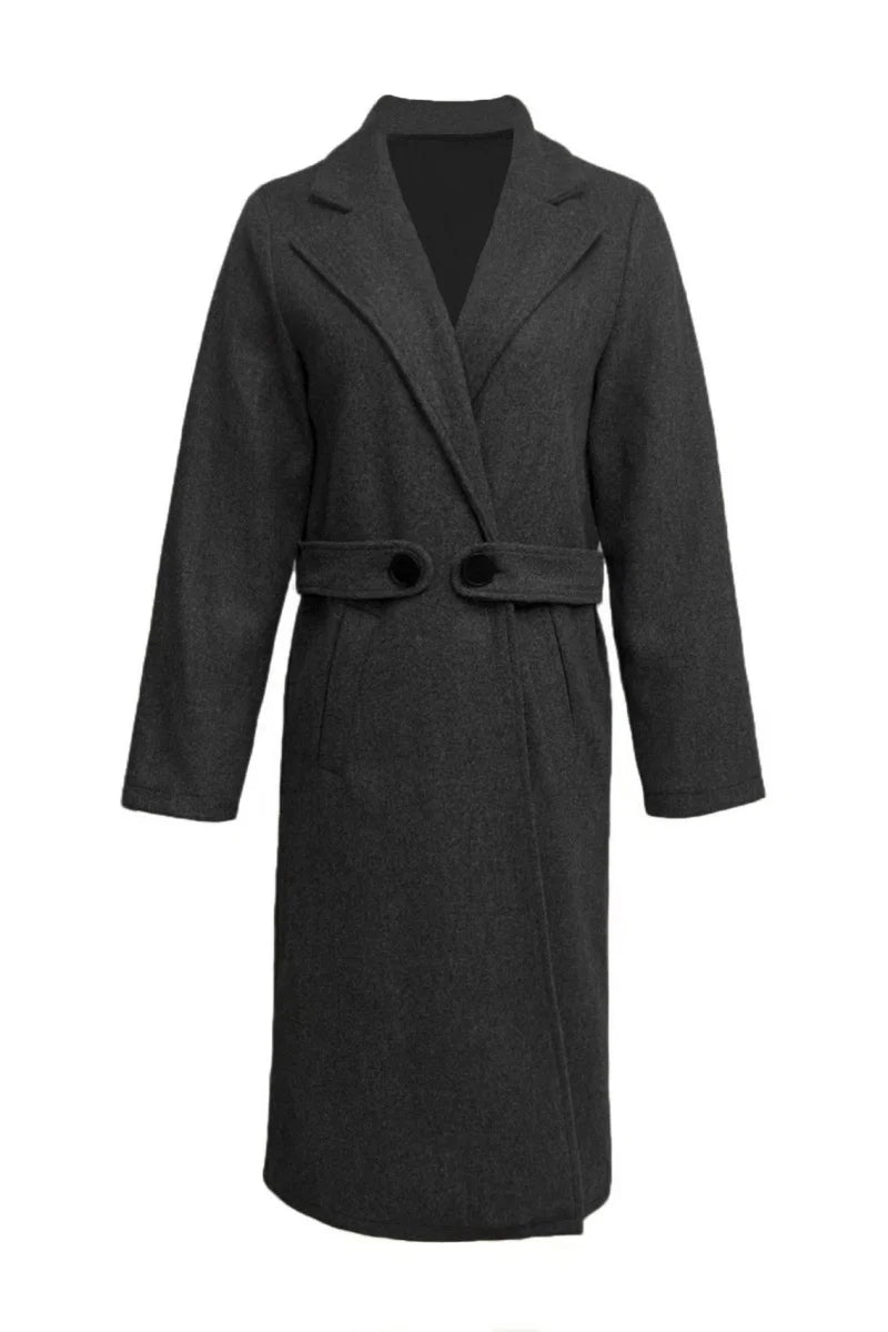ew European and American cross-border woolen coat, medium-length, women's Korean version, 2025 new style, slimming, waist-cinchi