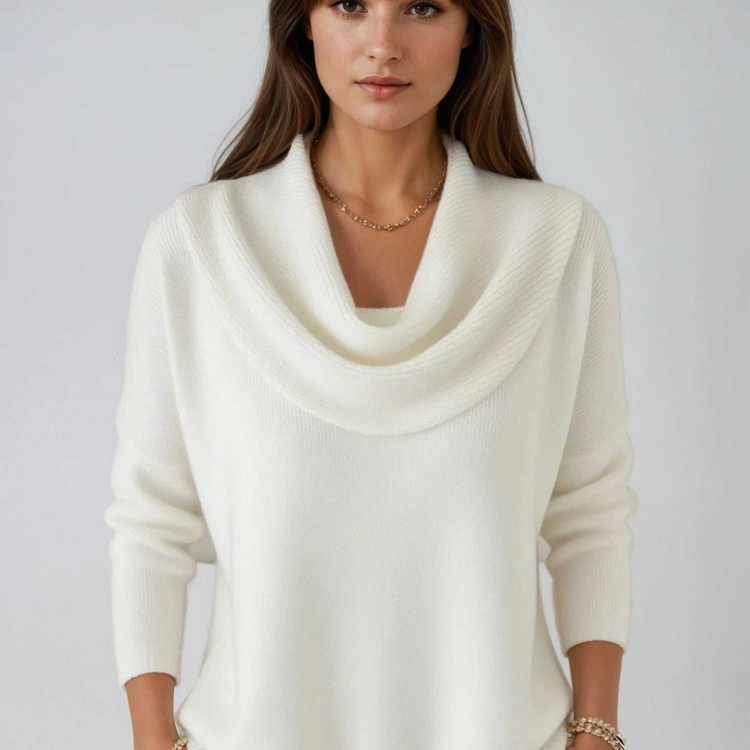 Eliza Draped Collar Sweater