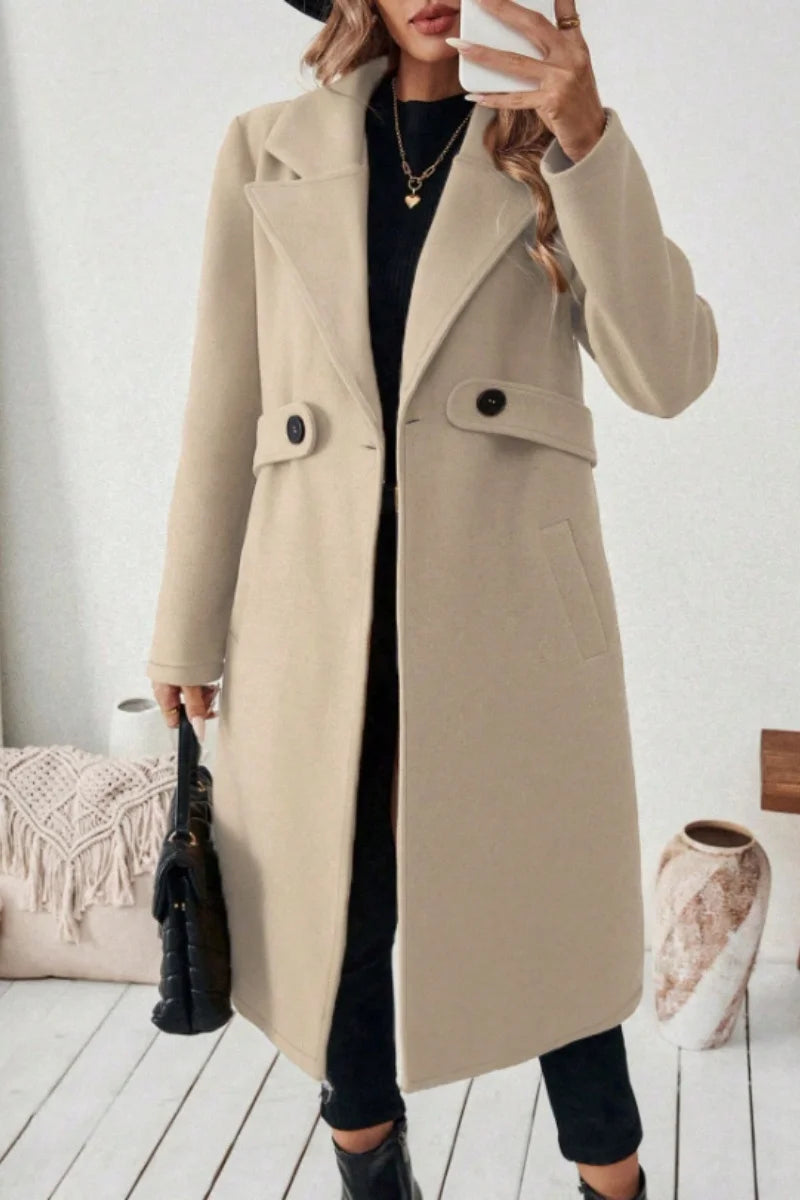 ew European and American cross-border woolen coat, medium-length, women's Korean version, 2025 new style, slimming, waist-cinchi