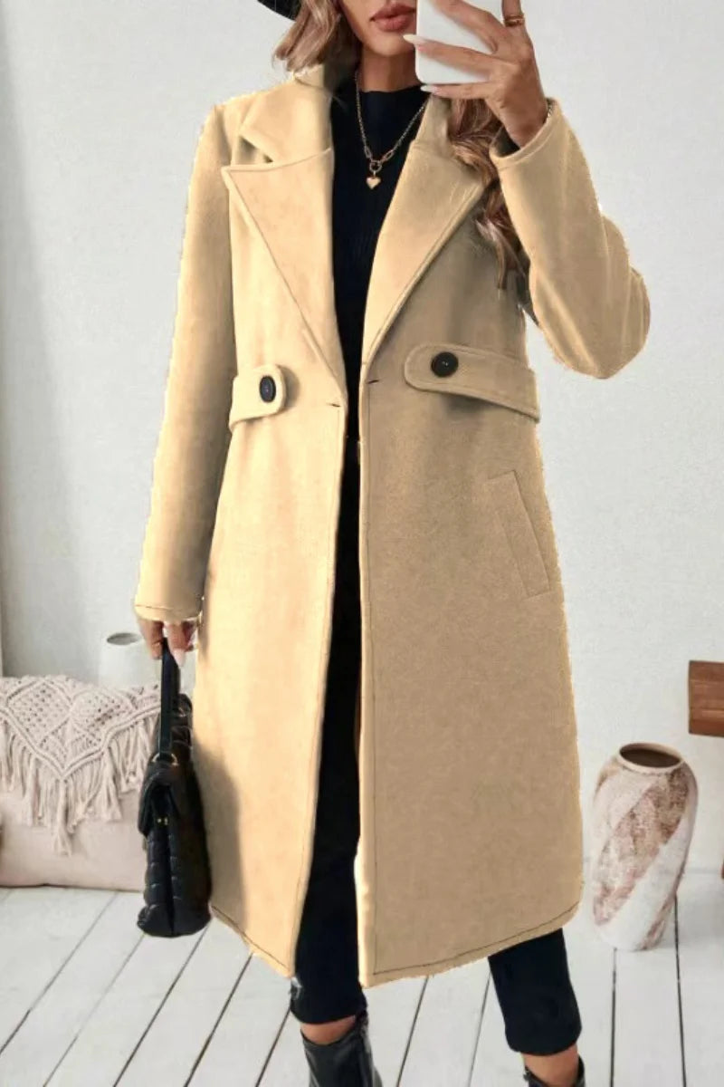 ew European and American cross-border woolen coat, medium-length, women's Korean version, 2025 new style, slimming, waist-cinchi