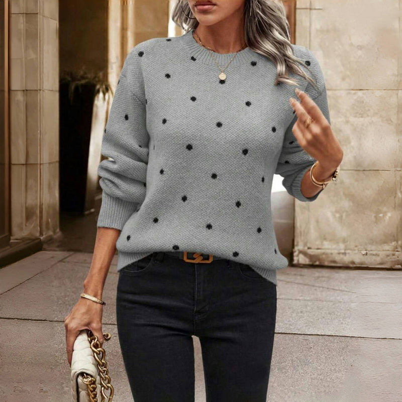 Clara™ Polka Dot Knitted Sweater Timeless Vogue