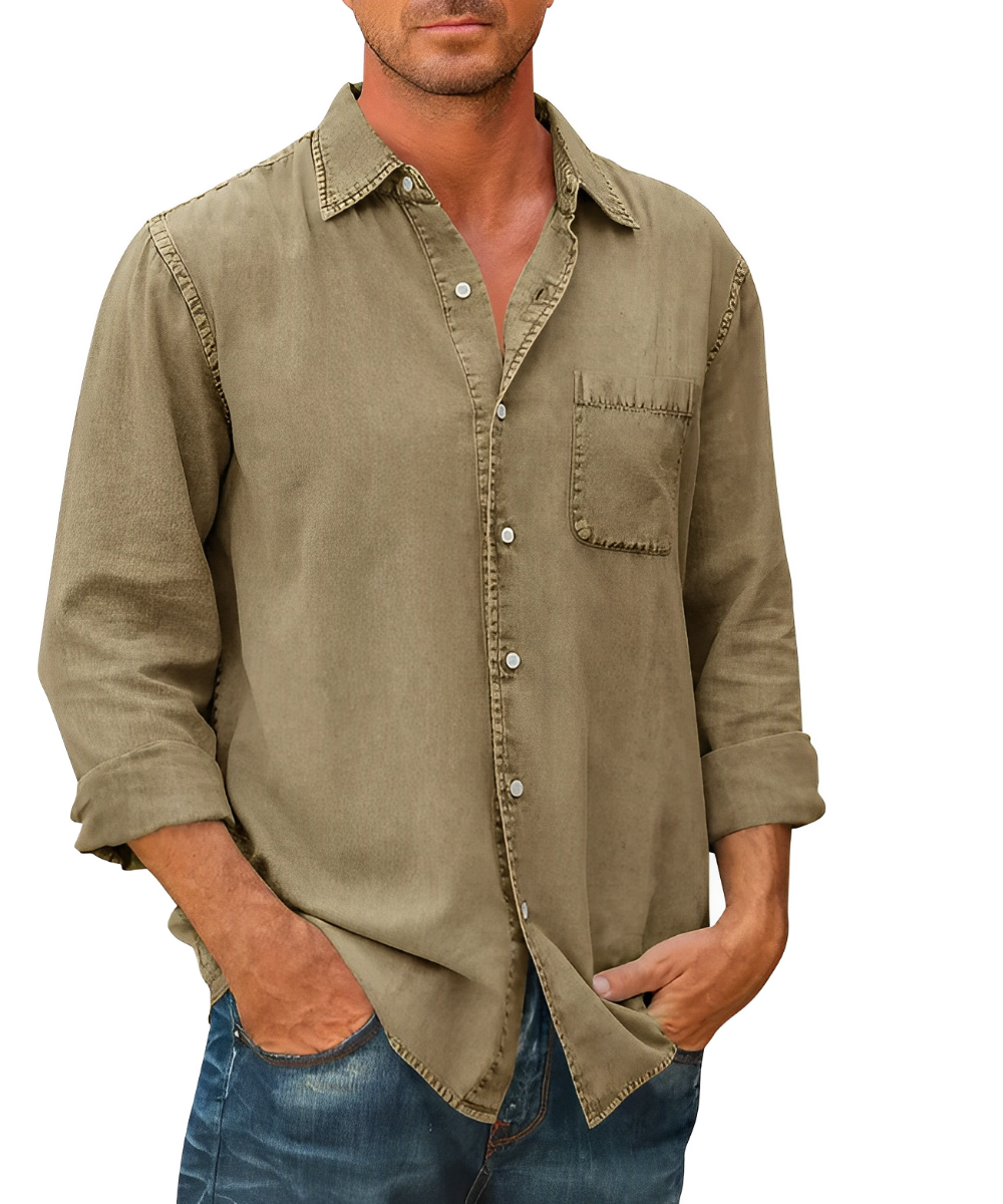 Elvio – Men’s Breathable Denim Shirt