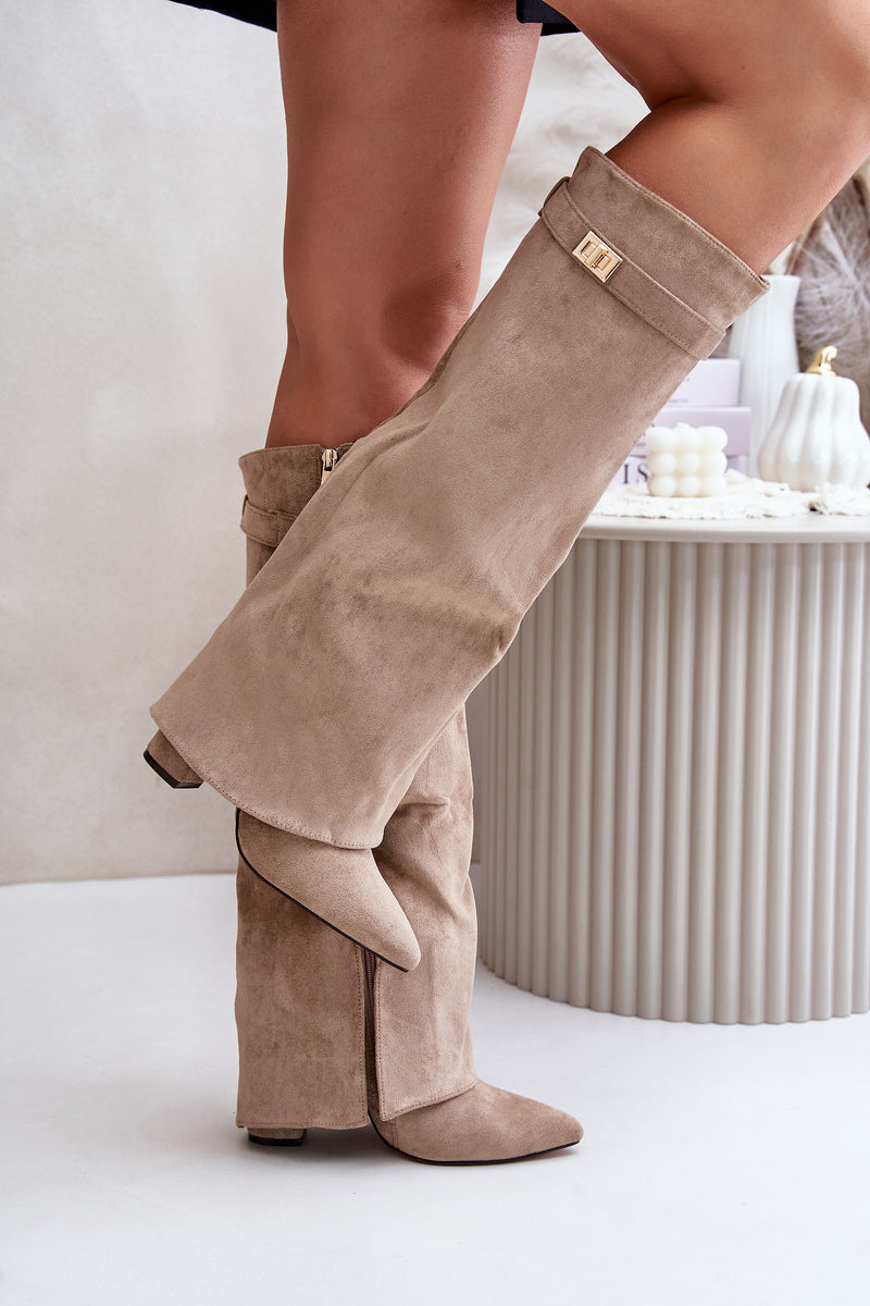 Lavista Suede knee high boots - Beige