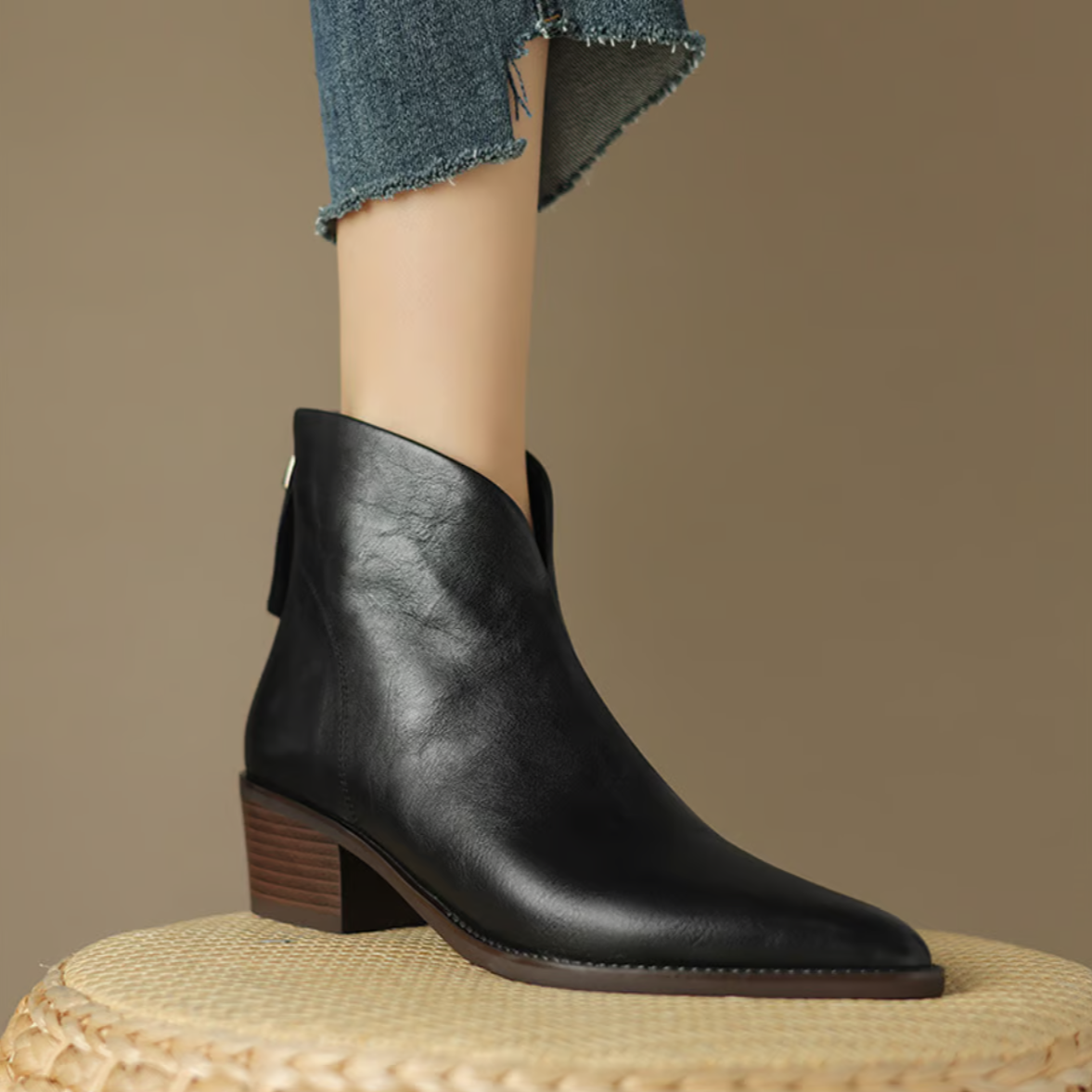 Camille | Luxury Low-Heel Ankle Boots