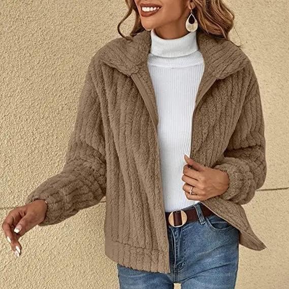 Sienna – Textured Fleece Coat Mijn winkel