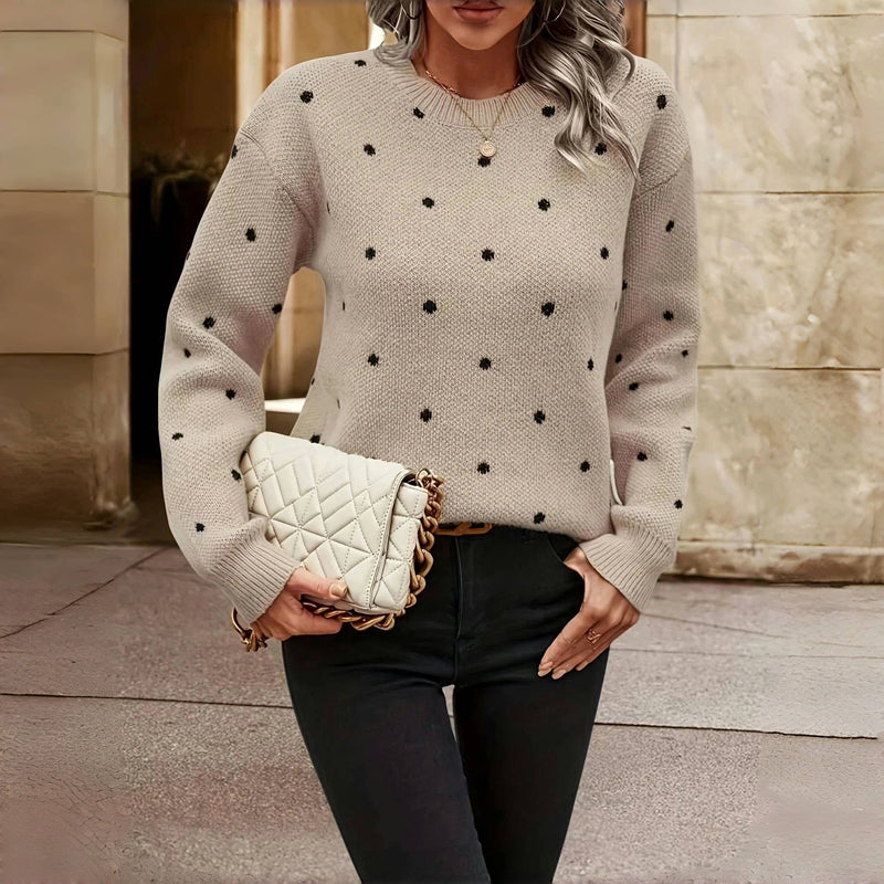 Clara™ Polka Dot Knitted Sweater Timeless Vogue