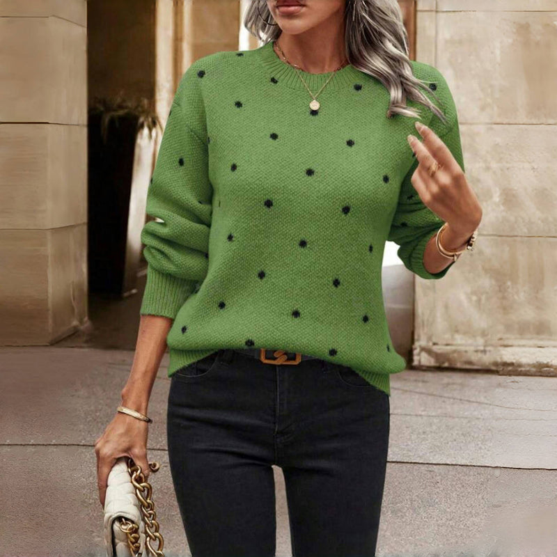 Clara™ Polka Dot Knitted Sweater Timeless Vogue