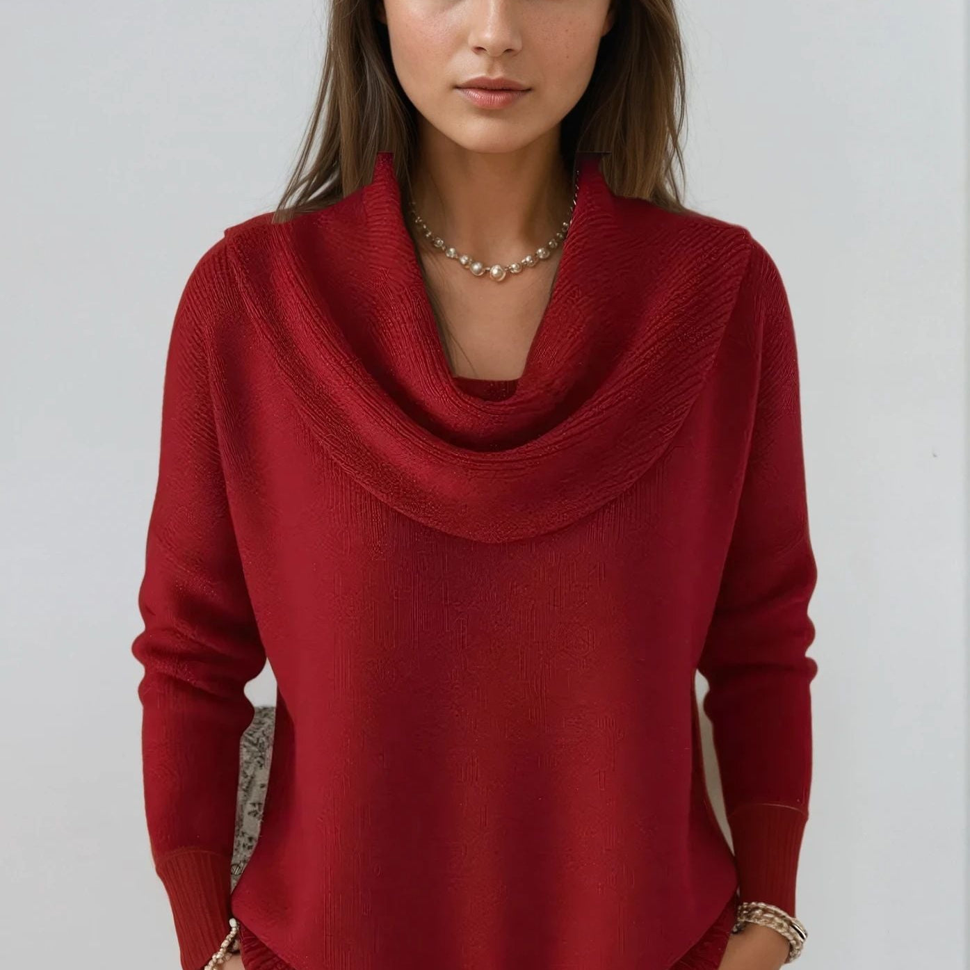 Eliza Draped Collar Sweater