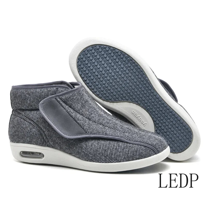 High Top Middle-aged Elderly Casual Walking Shoes Mesh Breathable Flat Shoes Comfortable Lightweight Men's Shoe