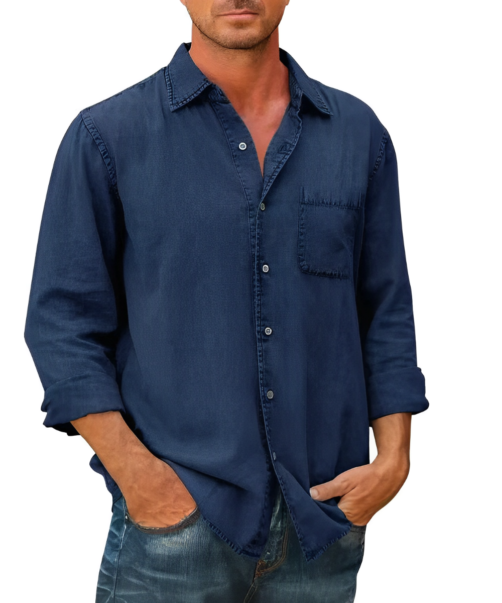Elvio – Men’s Breathable Denim Shirt