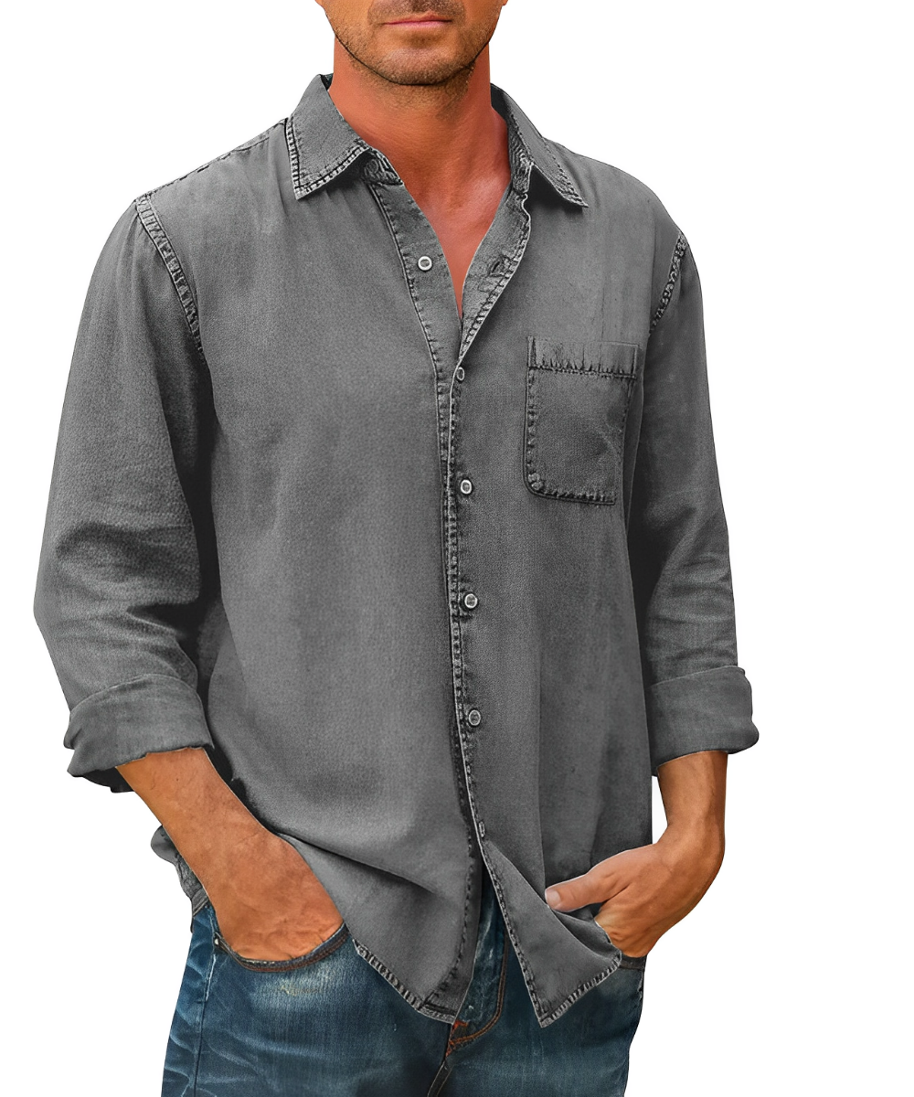 Elvio – Men’s Breathable Denim Shirt