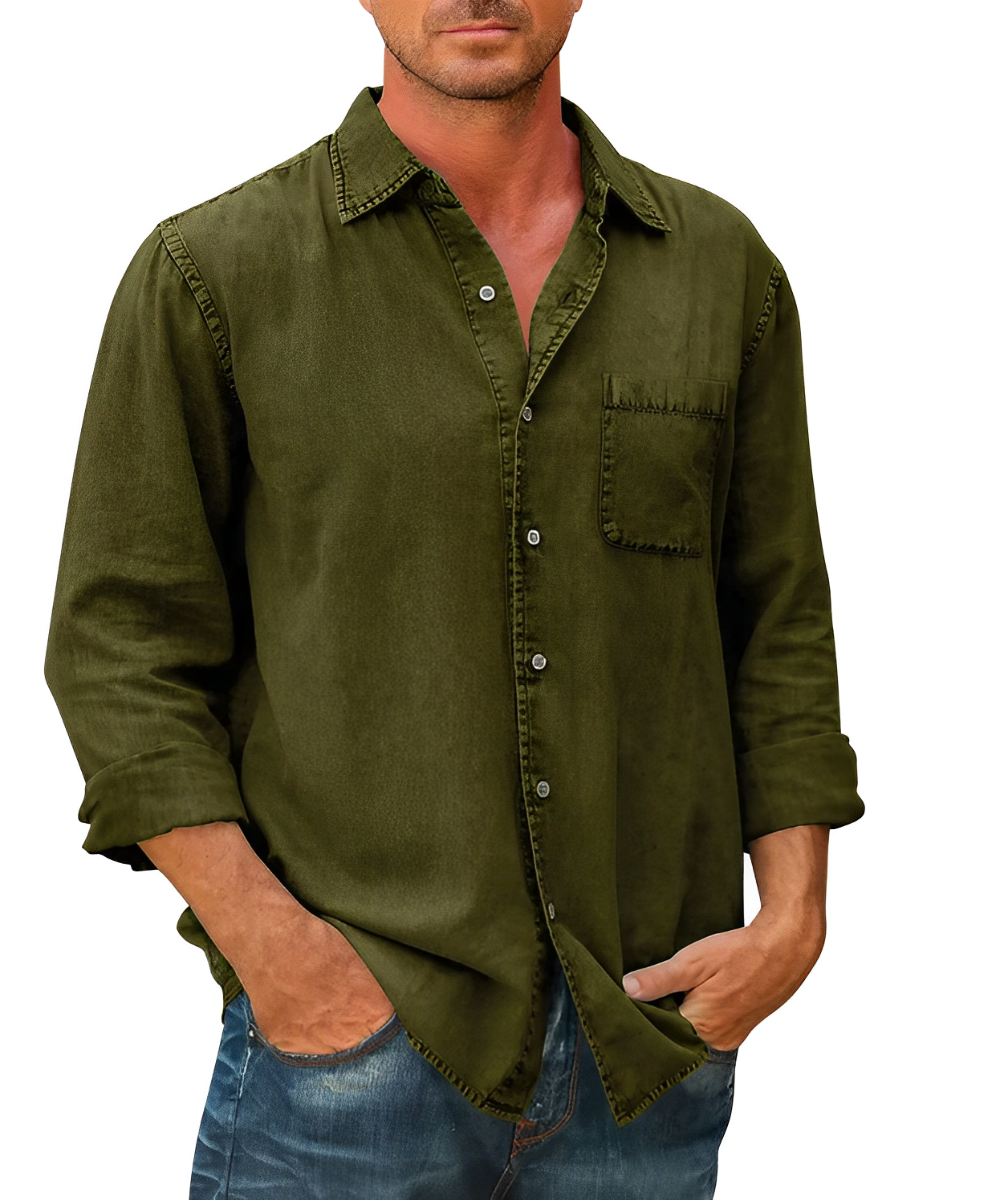 Elvio – Men’s Breathable Denim Shirt